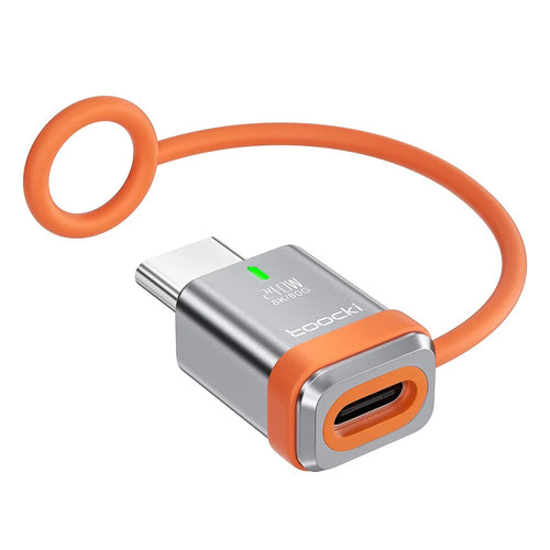 TOOCKI PD 240W Fast Charging USB-C Adapter 8K 80Gbps High Speed Data Transfer Converter with Silicone Lanyard - Straight / Type-C Male To Female - 1