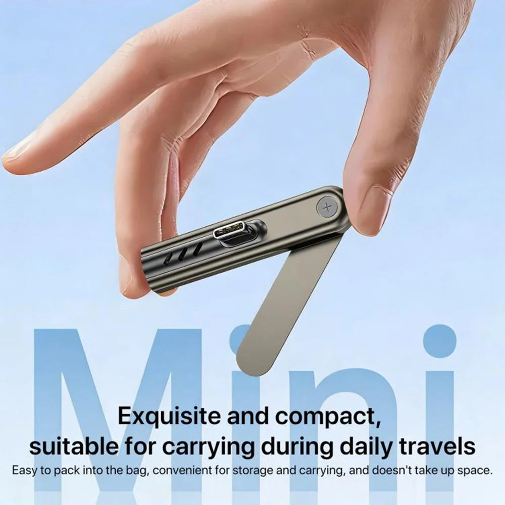 USB-C Male to 3.5mm Female Foldable Phone Stand Audio Adapter Connector Aluminum Alloy Portable Earphone Converter for iPhone 15  /  16  /  17 - Black - 6