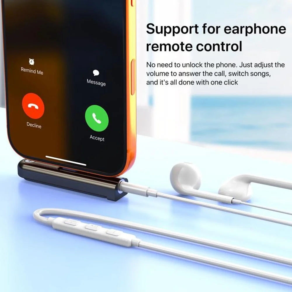 USB-C Male to 3.5mm Female Foldable Phone Stand Audio Adapter Connector Aluminum Alloy Portable Earphone Converter for iPhone 15  /  16  /  17 - Black - 7