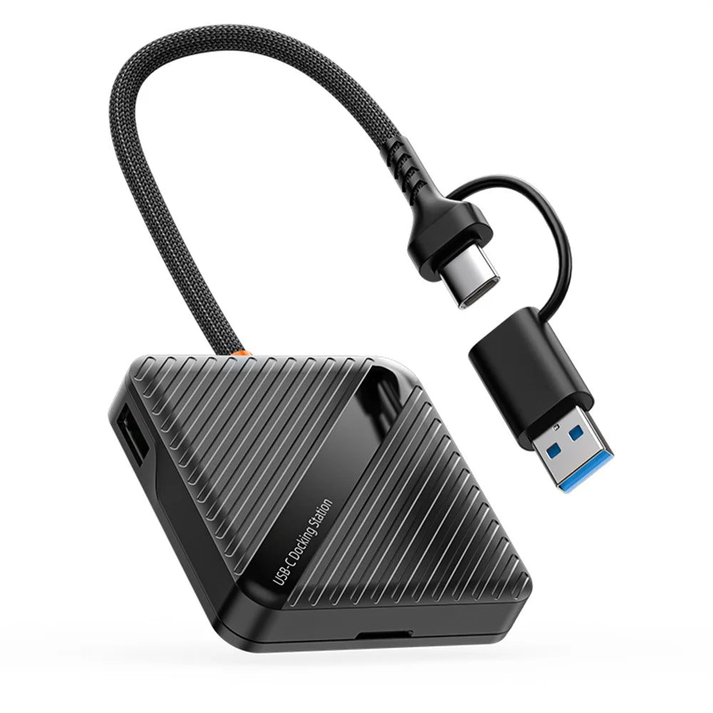 ADS-319 Portable Multifunctional Card Reader Storage Case USB-C  /  USB 3.0 5Gbps High Speed Data Transfer Adapter for SD TF Cards - Black - 1