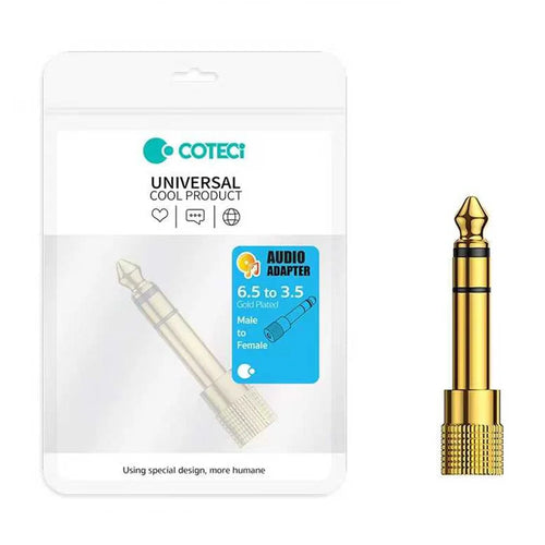 COTECI 6.5mm Male to 3.5mm Female Audio Adapter Gold Plated Converter for Guitar Piano - 1