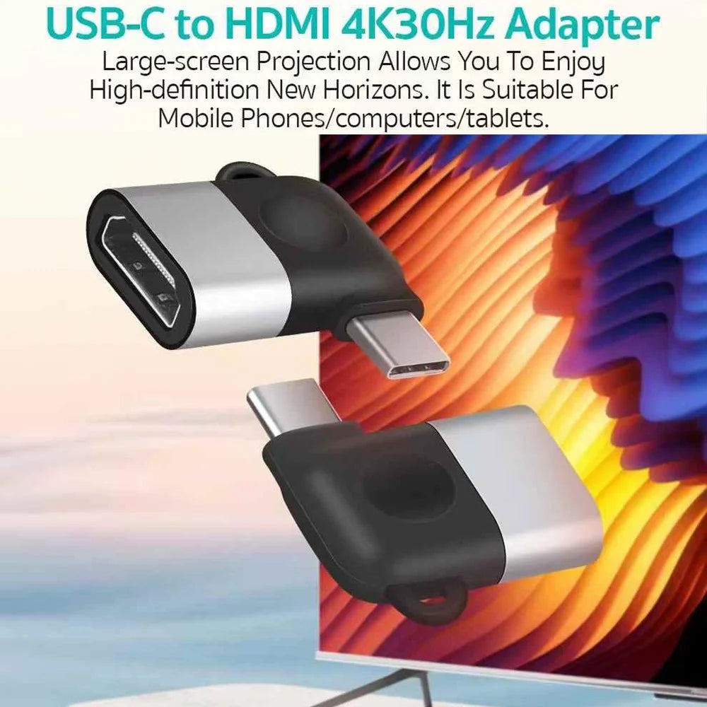 COTECI 87615 USB-C to HD 4K 30Hz Adapter Aluminum Alloy Converter for Laptop Phone - Grey - 2