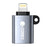 COTECI 87616 iP to USB-A OTG Adapter Metal Aluminum Alloy Converter for iPhone iPad Data Transfer - Grey - 1