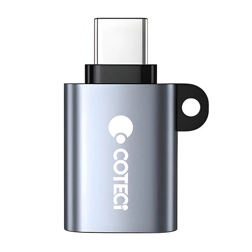 COTECI 87617 USB-C to USB-A OTG Adapter Aluminum Alloy Connector for Phone Tablet Laptop - Grey - 1