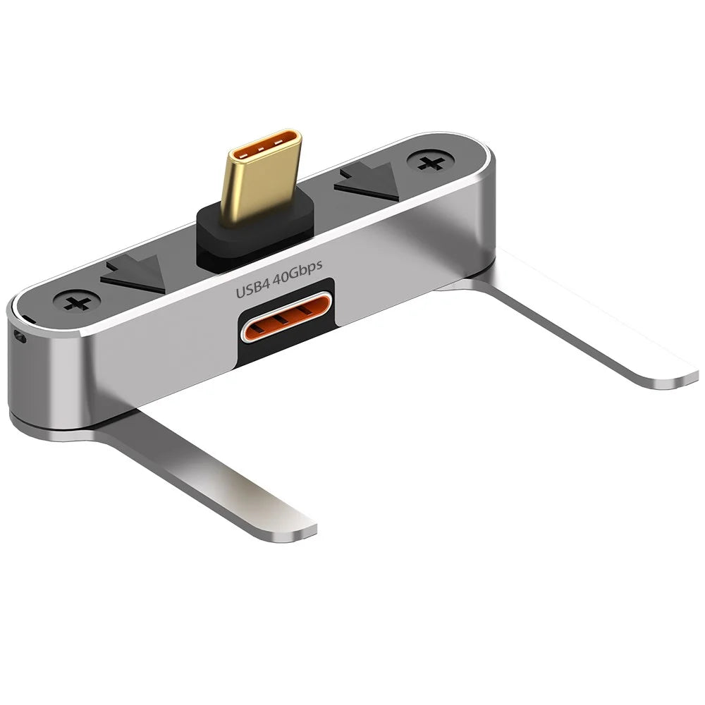 DOONJIEY DJMS01 USB4 Type-C L-Shape Stand Adapter 8K / 60Hz 40Gbps 240W Fast Charging Extender for Phone Tablet Laptop - 1