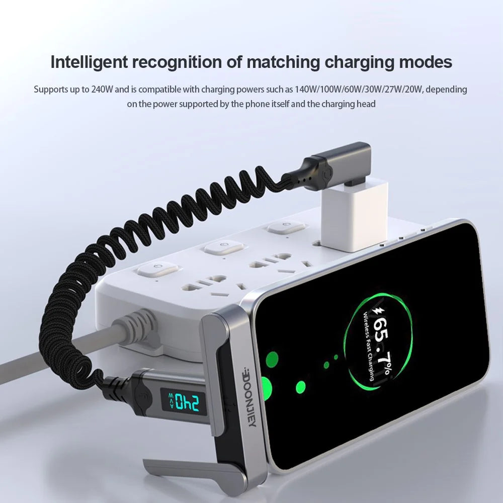 DOONJIEY DJMS01 USB4 Type-C L-Shape Stand Adapter 8K / 60Hz 40Gbps 240W Fast Charging Extender for Phone Tablet Laptop - 4