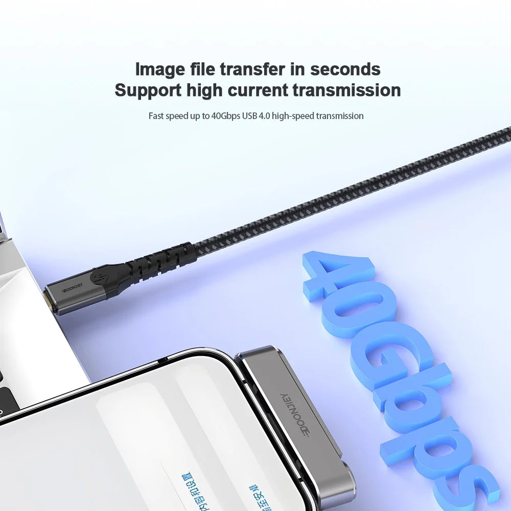 DOONJIEY DJMS01 USB4 Type-C L-Shape Stand Adapter 8K / 60Hz 40Gbps 240W Fast Charging Extender for Phone Tablet Laptop - 5