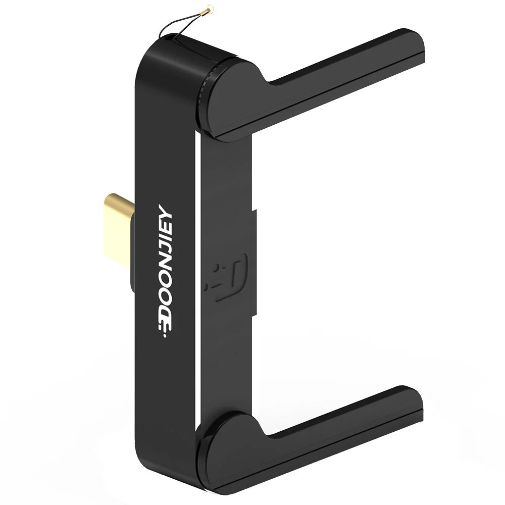 DOONJIEY DJMS02 USB5 80Gbps L-Shape Type-C Stand Adapter 16K / 60Hz 240W Fast Charging Extender for Phone Tablet - Black - 3
