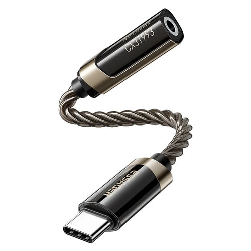 ESSAGER ES-YP29 HiFi Audio Adapter Cable Type-C Male to 3.5mm Female Silver-Plated Conductor Braided Cable - Tarnish - 1
