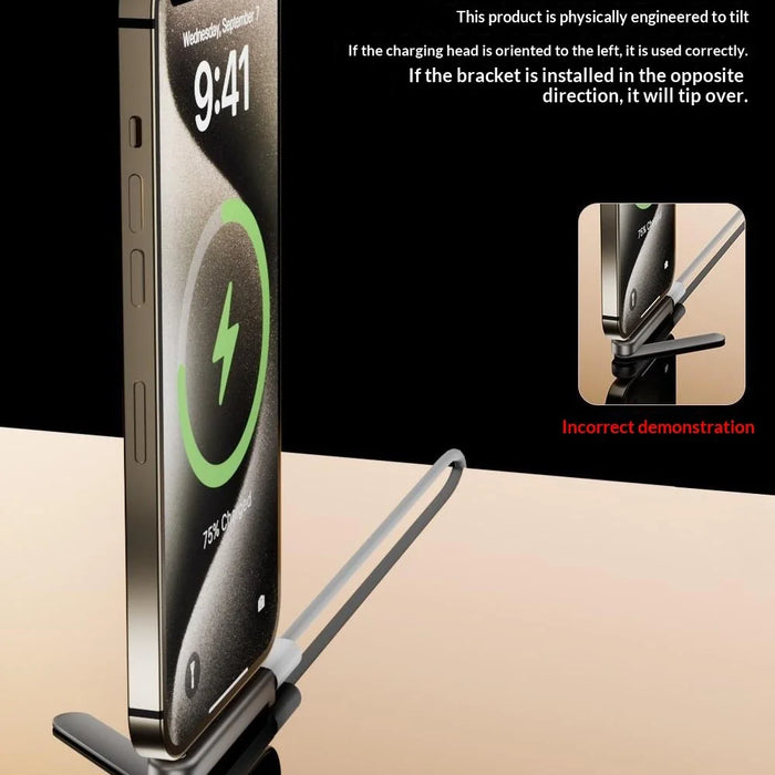 PH-02 Foldable Phone Stand with iP (5-14) to Type-C Adapter 27W PD Fast Charging Data Transfer Gaming Phone Holder - Grey - 6