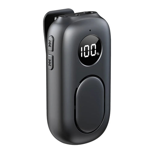 Bluetooth-Compatible 5.4 Audio Receiver 3.5mm Clip-on Wireless Adapter with OLED Display - Black - 1