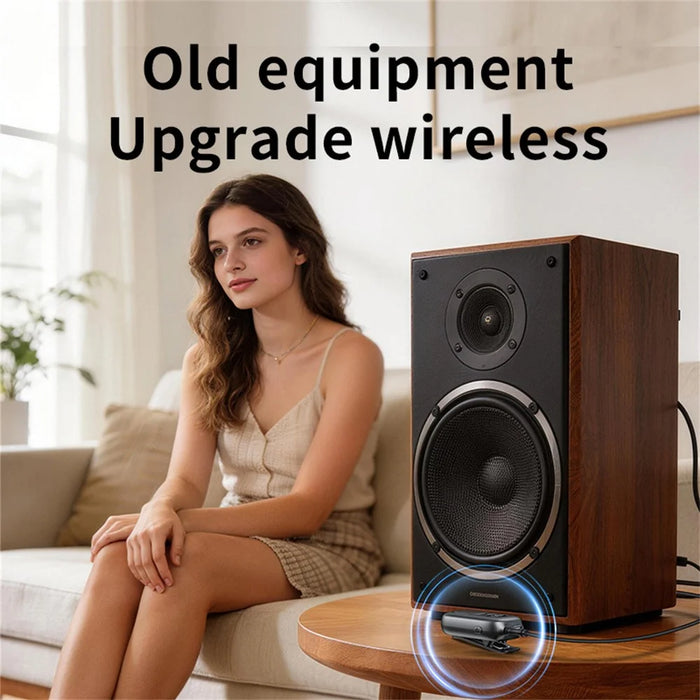 Bluetooth-Compatible 5.4 Audio Receiver 3.5mm Clip-on Wireless Adapter with OLED Display - Black - 6