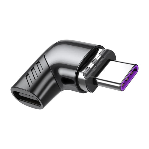 ESSAGER Elbow Magnetic Adapter 100W 5A Type-C Female to Type-C Male - Black - 1