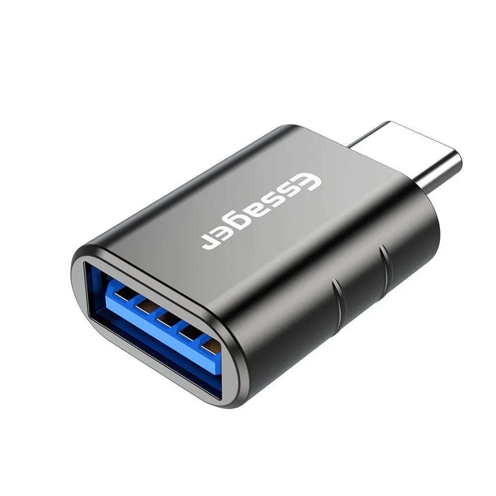 ESSAGER Mini Fast Charge OTG USB Female to Type-C Male Adapter USB 3.0 Data Transfer - 1