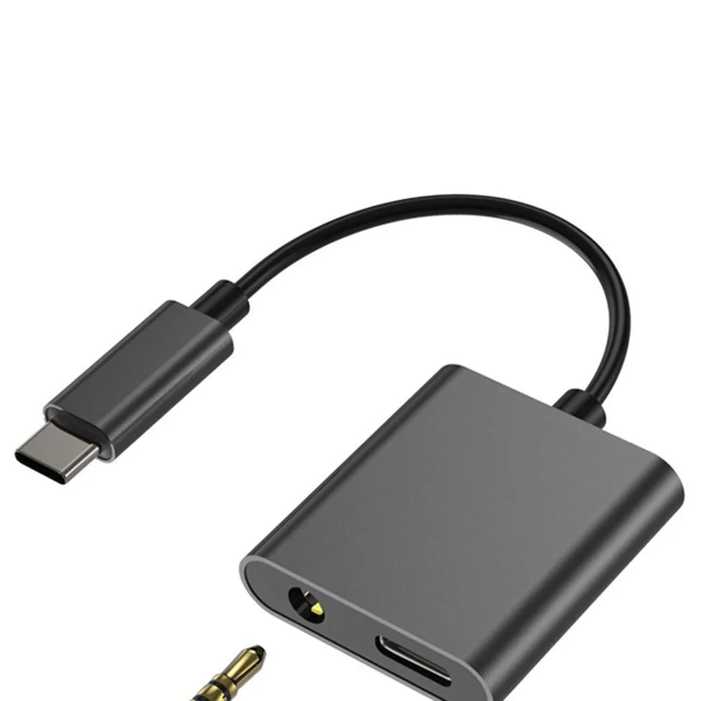 BLUEKEY 3.5mm AUX Audio Cable 2 in 1 USB Type-C Charge Headphone Adapter for Huawei Xiaomi - 2