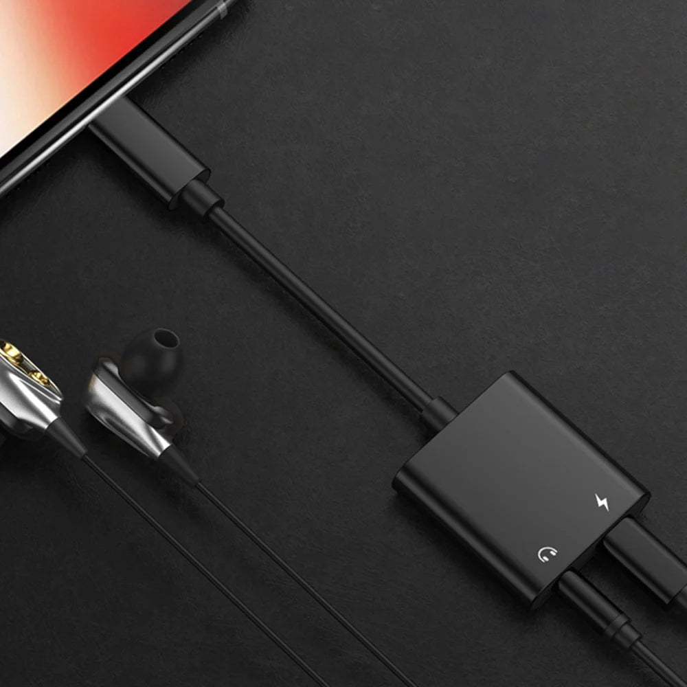 BLUEKEY 3.5mm AUX Audio Cable 2 in 1 USB Type-C Charge Headphone Adapter for Huawei Xiaomi - 4