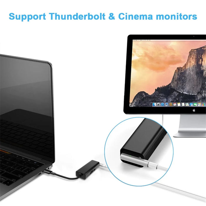 3-in-1 USB 3.1 Type-C to Compatible with MagSafe 1 / 2 Converter Magnetic Adapter for MacBook Pro Notebook Smartphone - Black - 4