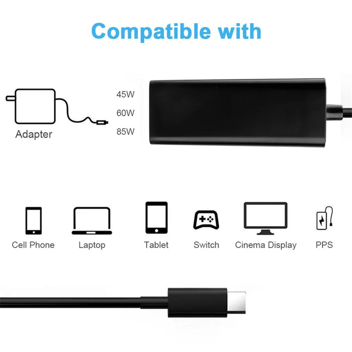 3-in-1 USB 3.1 Type-C to Compatible with MagSafe 1 / 2 Converter Magnetic Adapter for MacBook Pro Notebook Smartphone - Black - 5