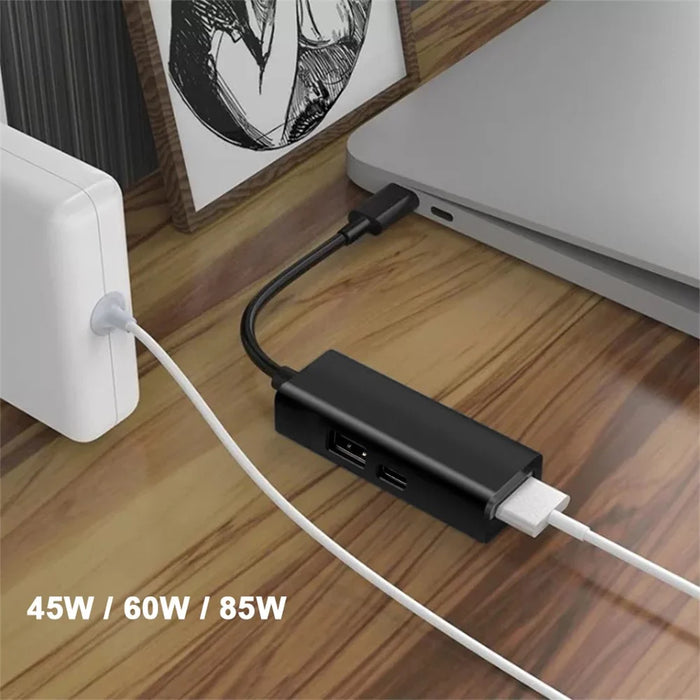 3-in-1 USB 3.1 Type-C to Compatible with MagSafe 1 / 2 Converter Magnetic Adapter for MacBook Pro Notebook Smartphone - Black - 6