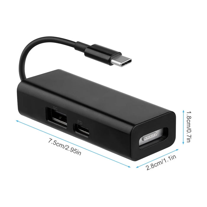 3-in-1 USB 3.1 Type-C to Compatible with MagSafe 1 / 2 Converter Magnetic Adapter for MacBook Pro Notebook Smartphone - Black - 7