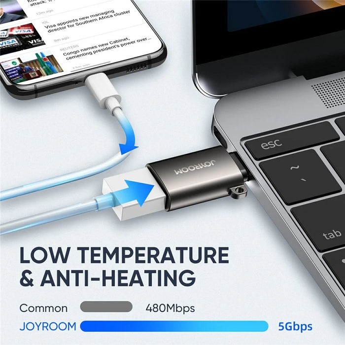 JOYROOM S-H151 Type-C Male to USB Female Adapter Data Transmission Charging Converter Connector - 3