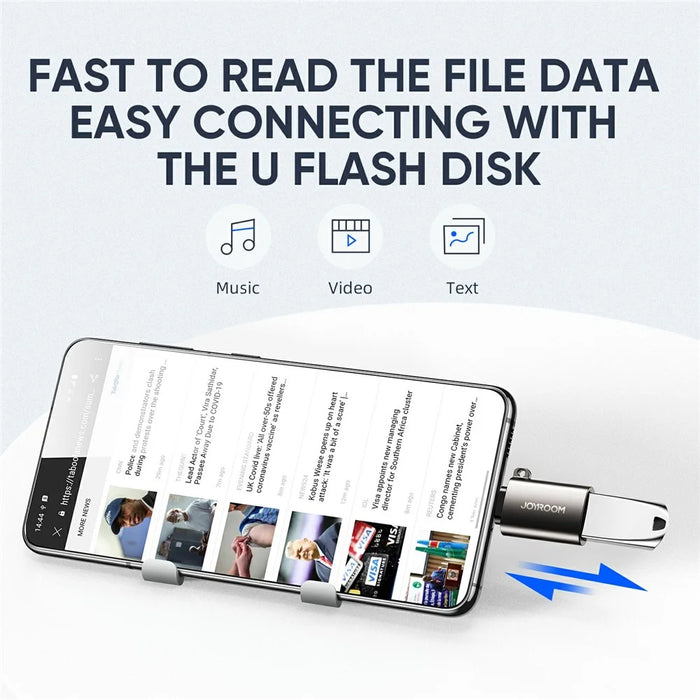 JOYROOM S-H151 Type-C Male to USB Female Adapter Data Transmission Charging Converter Connector - 4