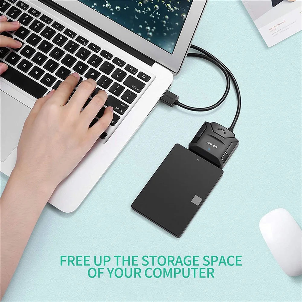 UGREEN 20231 SATA to USB 3.0 Adapter Cable 3.5 / 2.5 Inches SSD HDD SATA III Hard Drive Disk Converter - 6