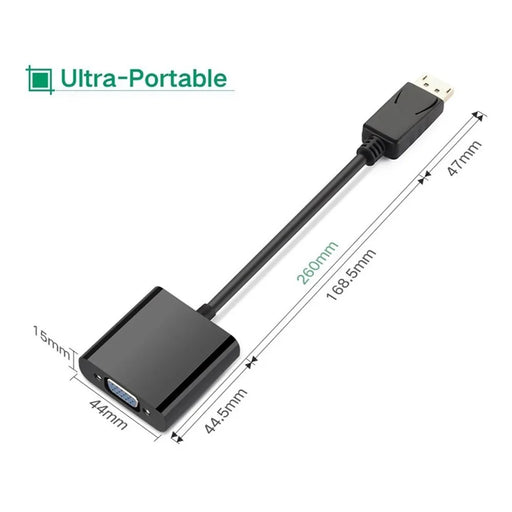 UGREEN 20415 1080P DisplayPort Male to VGA Female Audio Video Adapter Converter - 2