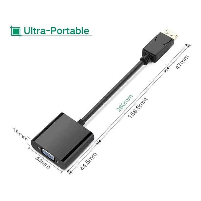 UGREEN 20415 1080P DisplayPort Male to VGA Female Audio Video Adapter Converter - 2