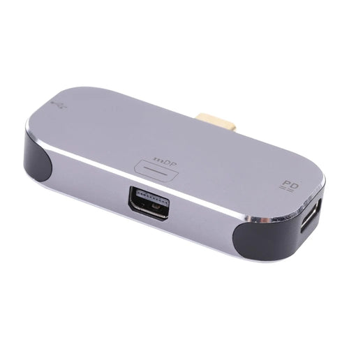 3-in-1 Type-C Male to Dual Type-C Ports+Mini DP Female Adapter Converter - 1