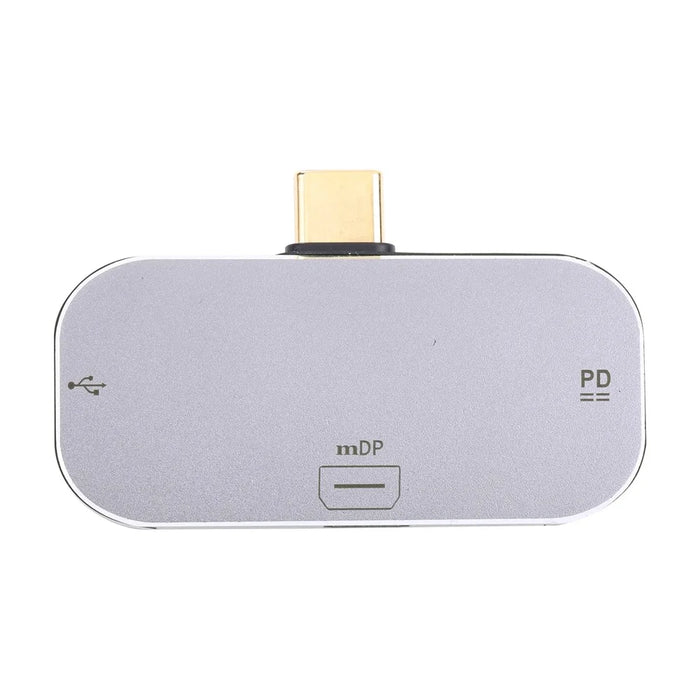 3-in-1 Type-C Male to Dual Type-C Ports+Mini DP Female Adapter Converter - 2