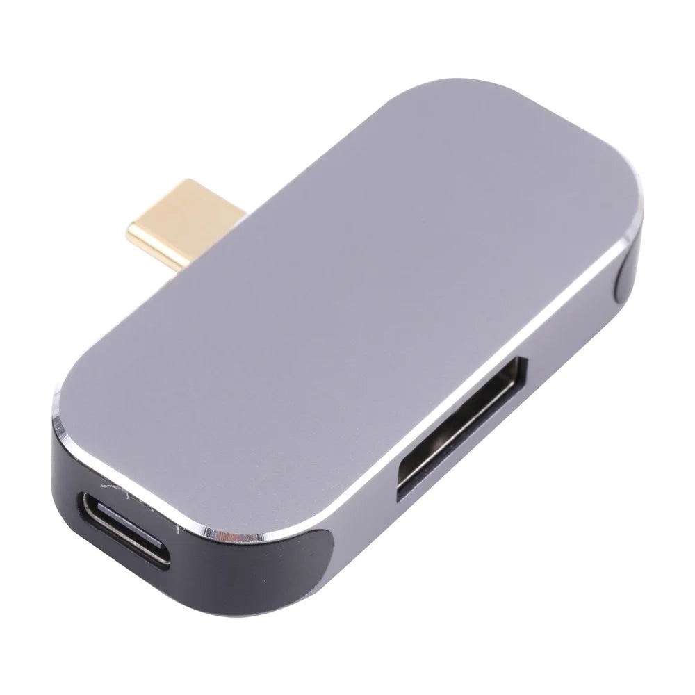 3-in-1 Type-C Male to Dual Type-C+DP Female Converter Fast Charging Data Transmission Adapter - 1