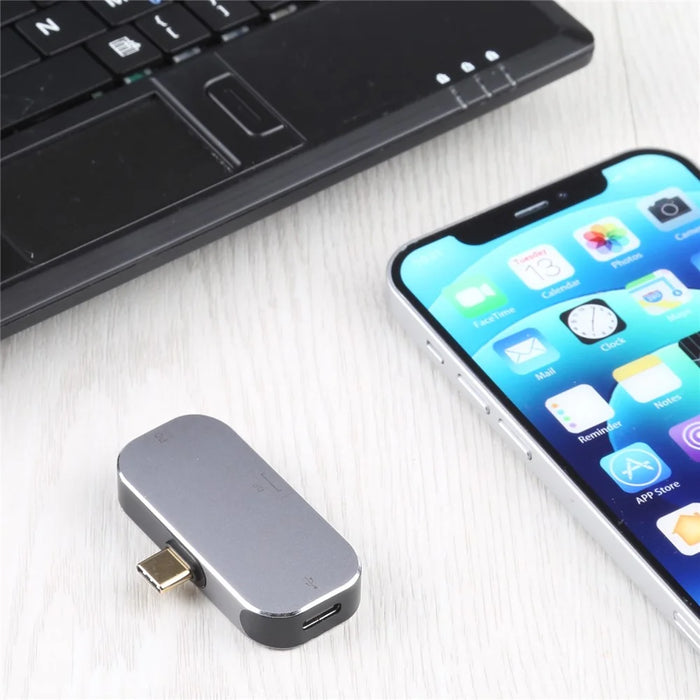 3-in-1 Type-C Male to Dual Type-C+DP Female Converter Fast Charging Data Transmission Adapter - 4