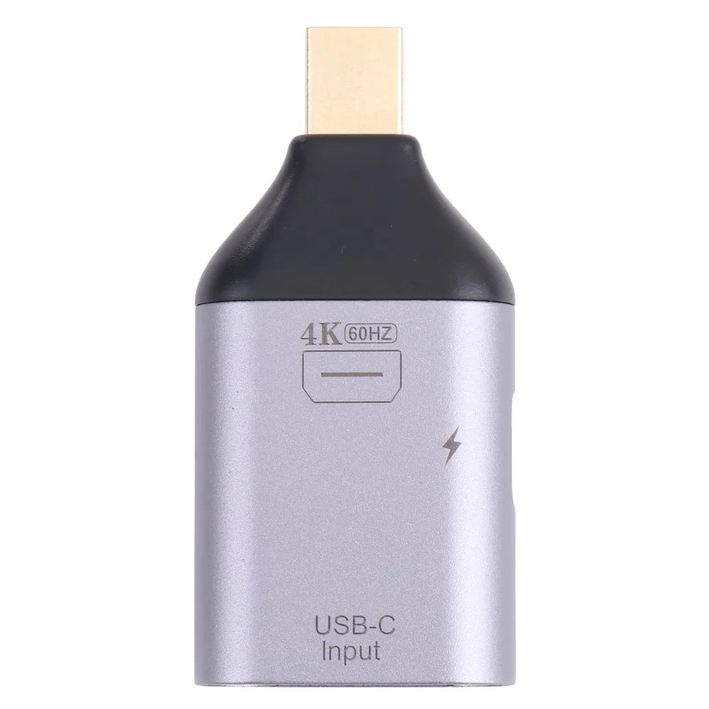 Portable 2-in-1 4K 60Hz Mini DP Male to Type-C Charging + Type-C Female Adapter Converter - 7