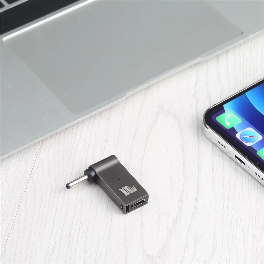 100W Type-C Female to DC 3.0x1.1mm Male Charging Converter Plug Adapter for Acer Laptop - 3