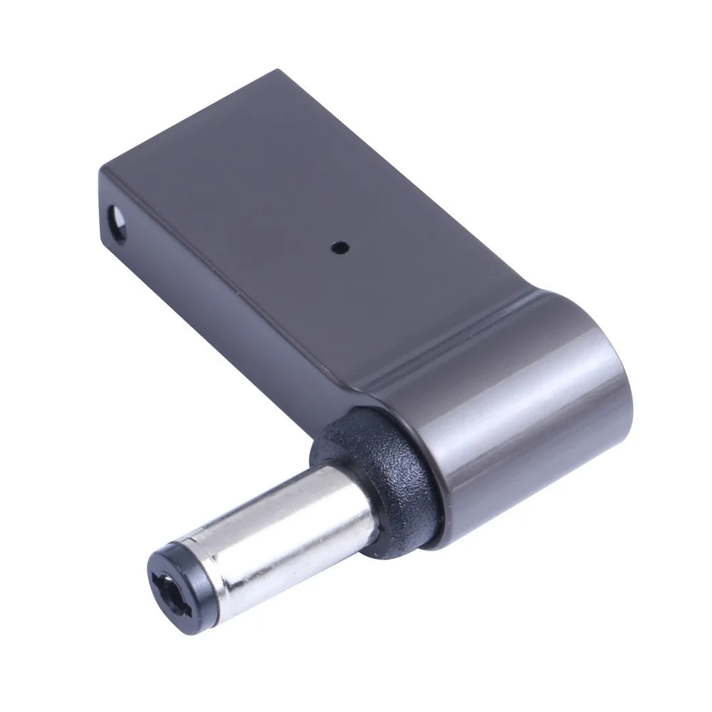 100W Type-C Female to DC 5.5x2.1mm Male Right Angle Laptop Fast Charging Converter Adapter - 1