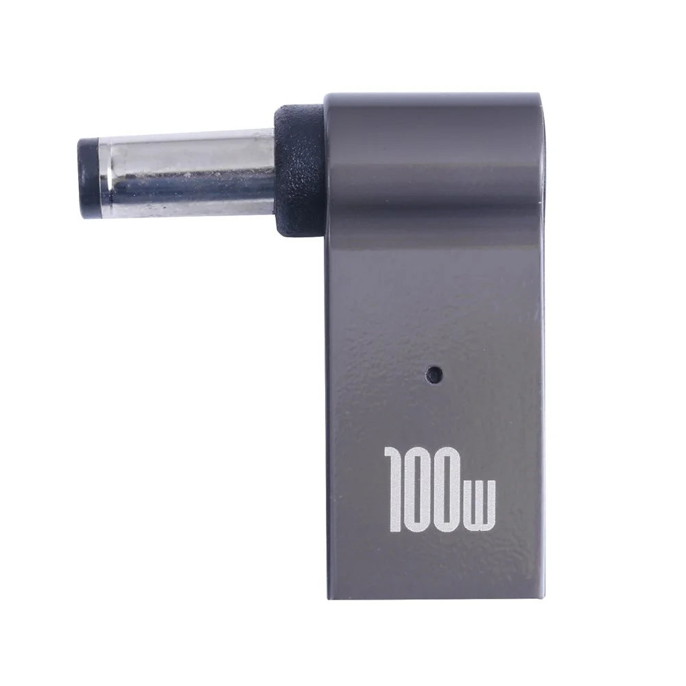 100W Type-C Female to DC 5.5x2.1mm Male Right Angle Laptop Fast Charging Converter Adapter - 2