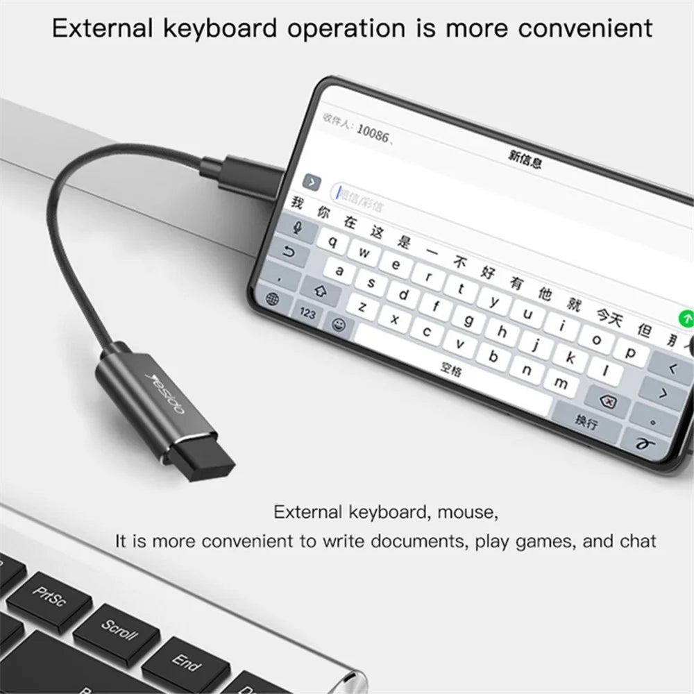 YESIDO GS01 Type-C to USB OTG Data Transmission Adapter Cable - 3