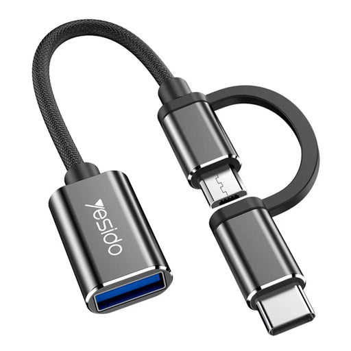 YESIDO GS02 2-in-1 Type C/Micro to USB OTG Adapter Cable Connector for Samsung Xiaomi Huawei MacBook - 1