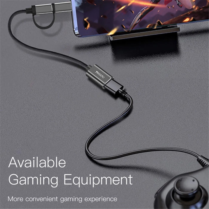 YESIDO GS02 2-in-1 Type C/Micro to USB OTG Adapter Cable Connector for Samsung Xiaomi Huawei MacBook - 4