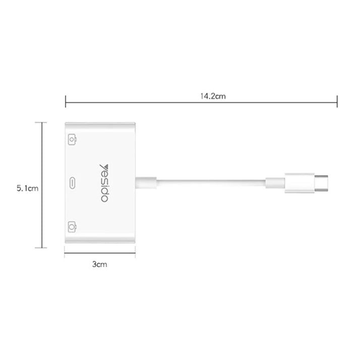 YESIDO GS17 Type-C to USB Converter with PD Fast Charging Port USB 3.0 OTG Adapter for U-Disk Mouse Keyboard - 6