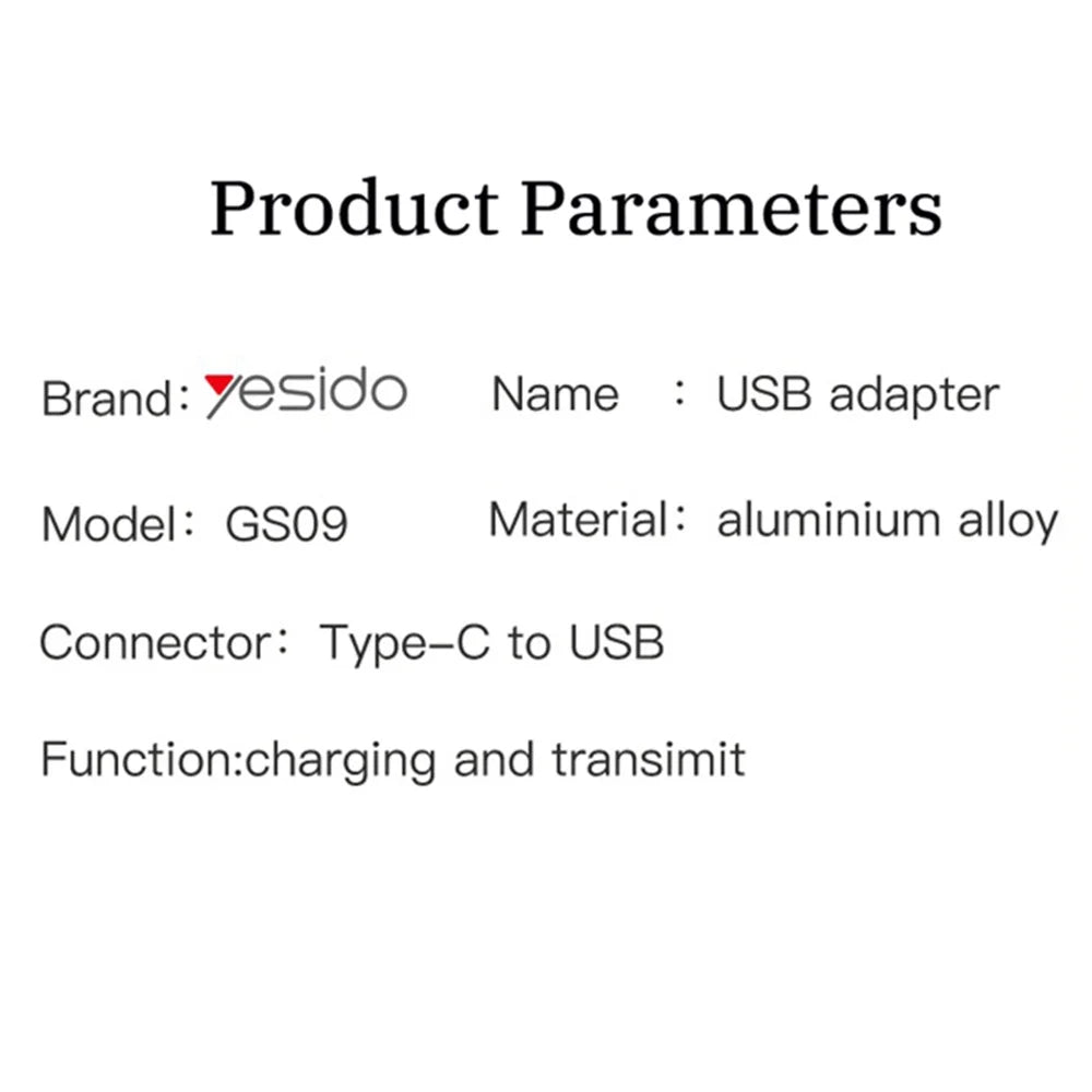 YESIDO GS09 USB Male to Type C Female Adapter OTG Connector Converter for MacBook Samsung - 7