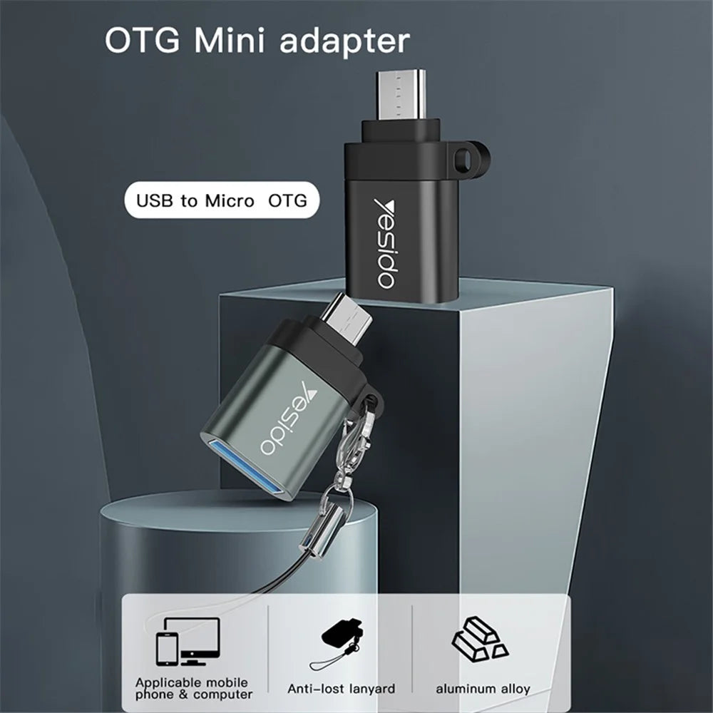 YESIDO GS07 Portable Micro USB to USB OTG Adapter with Keychain for Android Phone Tablet - 2