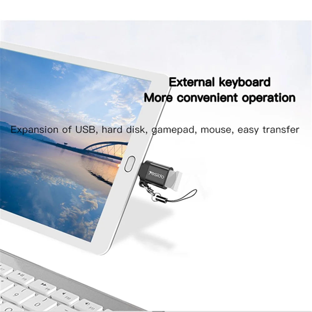 YESIDO GS07 Portable Micro USB to USB OTG Adapter with Keychain for Android Phone Tablet - 4