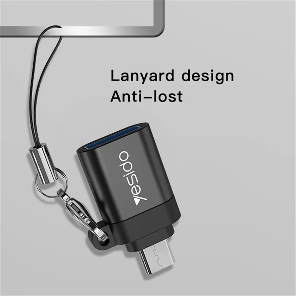 YESIDO GS07 Portable Micro USB to USB OTG Adapter with Keychain for Android Phone Tablet - 5