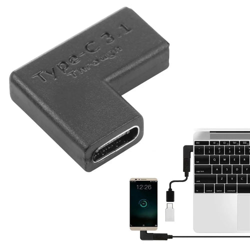 Type-C Female to Type-C Female Right Angle Phone Charging Adapter - 1