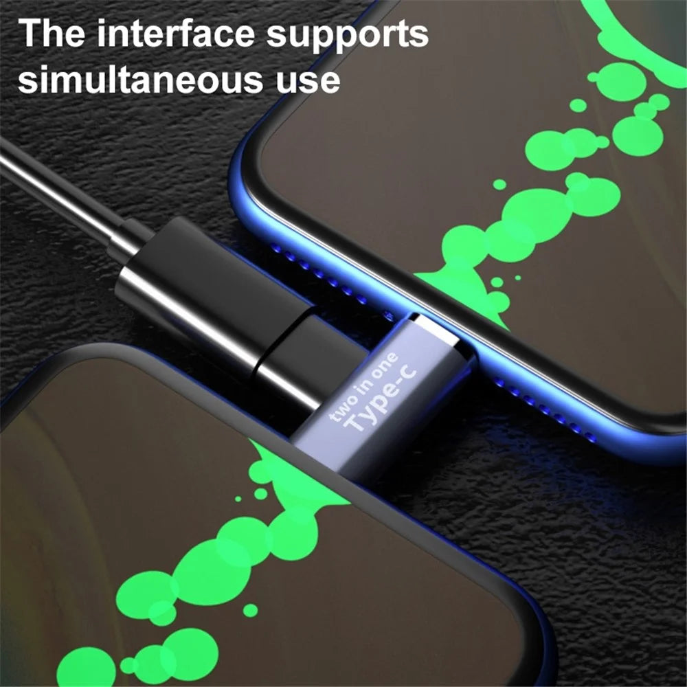 Type-C Female to Type-C Male + Micro USB Male 2-in-1 Mobile Phone Charging Adapter - 2