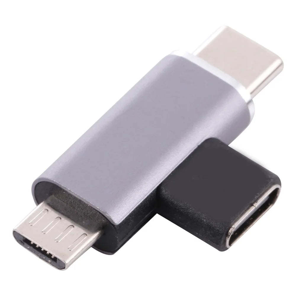 Type-C Female to Type-C Male + Micro USB Male 2-in-1 Mobile Phone Charging Adapter - 6