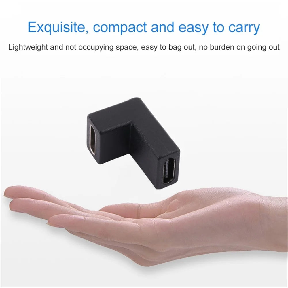 Type-C Female to Type-C Female Right Angle Charging Adapter Converter - 3