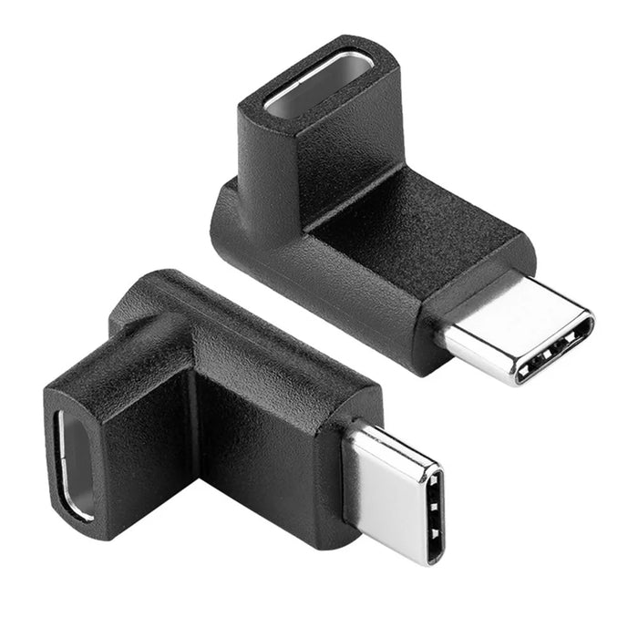 USB3.1 Type-C Male to Female 90 Degree Elbow Adapter High-Speed Data Sync Converter Support PD Fast Charge - 1